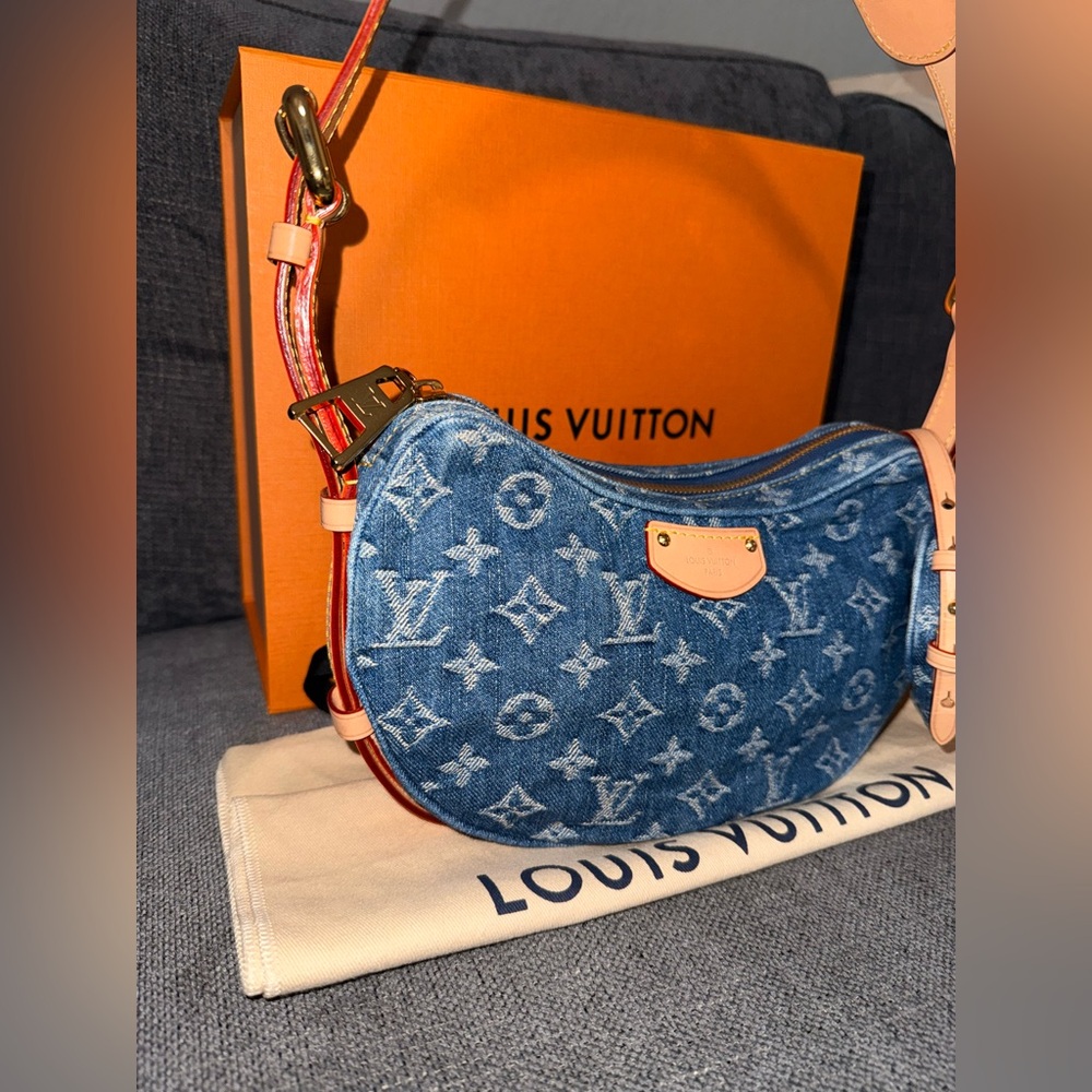 Louis Vuitton Croissant remix monogram denim 2 way bag - Picture 3 of 6